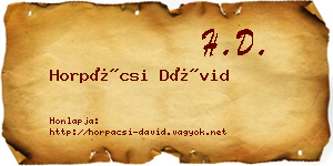 Horpácsi Dávid névjegykártya